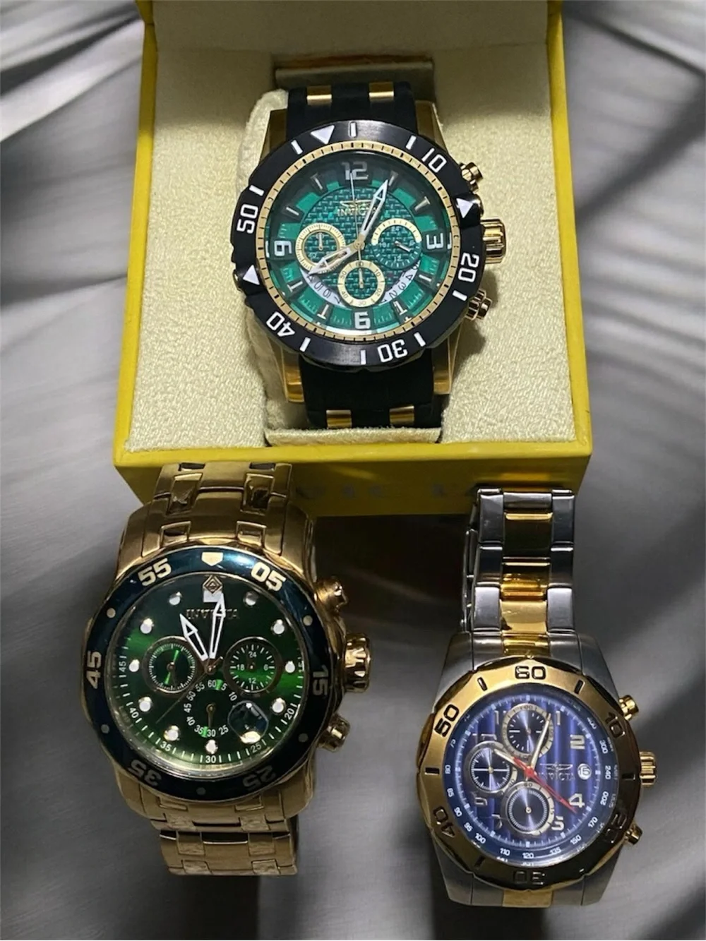 Set of 3 Men's Invicta Chronograph Watches